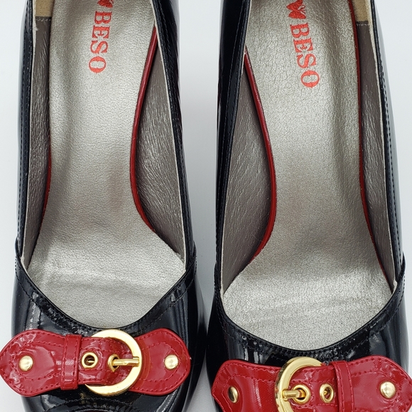 Beso sz 8 red and black heels - Picture 11 of 12